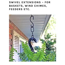 edusite Hanging Plant Basket Hanger Swivel Extension & Hooks 2 each 4 Plants Bird Feeder