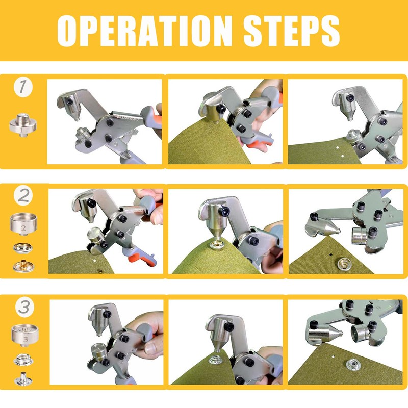 Heavy-Duty Snap Fastener Tool Kit - BILLION GOLD Adjustable Snap