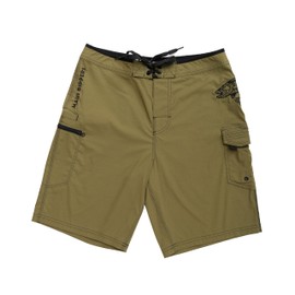 Maui Rippers Men’s Board Shorts - Octo Tako | Triple Stitch Quick Dry Men’s Swim Trunks, Trout Olive, 32