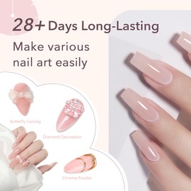 GAZEPLUS Poly Nail Gel, 56g Poly Nail Extension Gel Nail Thickening Poly Nail Gel for Nail Art Design Long-Lasting and Easy to Use