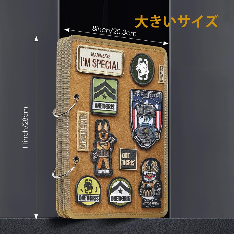 OneTigris Patch Velcro Storage Album Double Sided 4 Pages Embroidered