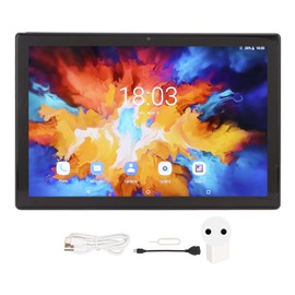 10.1 Inch Tablet 12GB RAM 256GB ROM Octa Core 8MP 20MP Camera 4G LTE 5G WiFi 8800mAh Battery Office Tablet 100‑240V Blue EU Plug