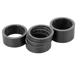 X AUTOHAUX 6pcs Headset Spacer Matte Black Carbon Fiber Handlebar Stem Spacers Fit 1 1/8 Inch Stem for MTB Mountain Road Bikes Bicycle Cycling 2 3 5 10 15 20mm