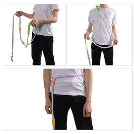 CAPASTEC Freihändige Hundeleine, verstellbare Crossbody-Taillenleine, Jogging-Leine, Hundetrainingsleine, mit explosionsgeschütztem, Griff aus Schwamm, Grün Lila