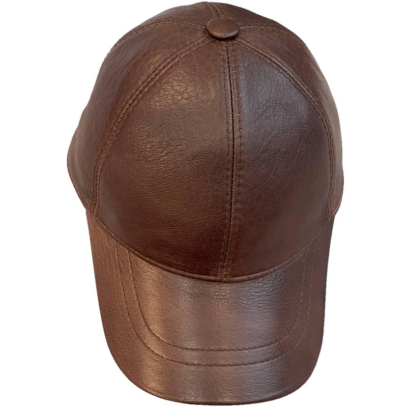 100% Real Genuine Lambskin Leather Baseball Cap Hat Sports Visor