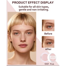 Under Eye Brightener Concealer, Waterproof Full Coverage Color Corrector Concealer for Dark Circles, Hydrating Nourishing Long-Lasting Under Eye Brightening Cream Concealing with 2Pcs Puff, 04# Pink