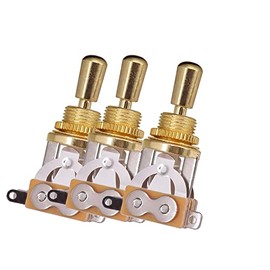 Electric Guitar 3 Way Toggle Switch Pickup Selector Switch with Brass Tip Knob (3pcs Gold)