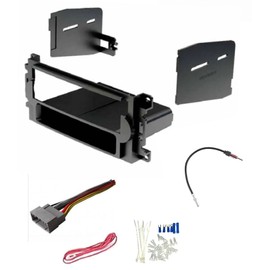Single DIN Car Stereo Install Kit, Wire Harness, AM/FM Radio Antenna Adapter, and Install Parts Made for Jeep- 2005 2006 2007 Grand Cherokee, 2007-2008 Compass -No Factory NAV/No Factory External Amp
