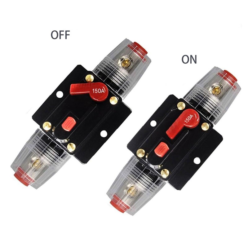 150A Inline Circuit Breaker Reset Fuse, 12V-24V DC Reset Fuse