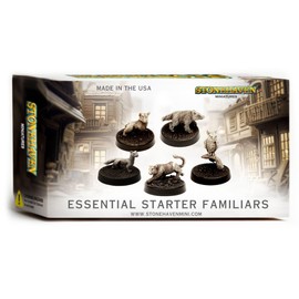 Stonehaven Miniatures Essential Starter Familiars - 30mm Scale Set of 5 Everyday Pets for Tabletop RPGs & Wargames: for DND and Pathfinder, Basic Celestial Critters, Starter Squads