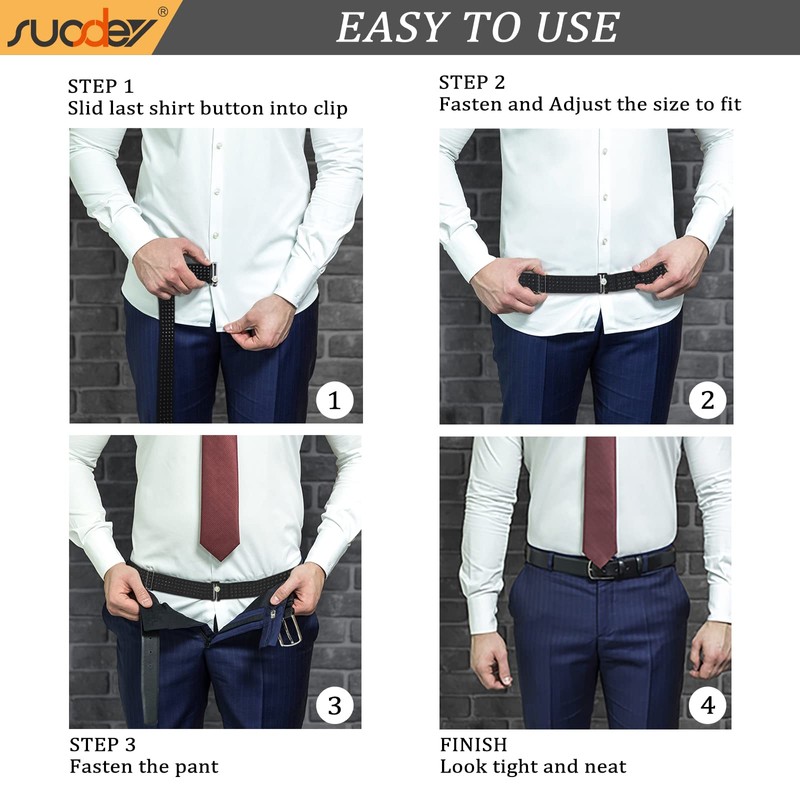 SUOSDEY Shirt Stays Belt for Men Shirt Tucker Holder Crop