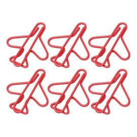 Office Paper Clips, Paper Clips Plating Process Airplane Shaped for Scrapbooking (Red)