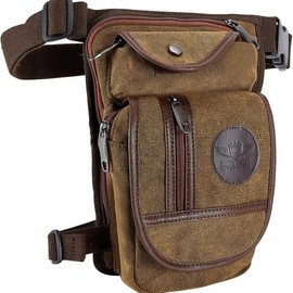 Motorcycle Drop Leg Bag for Men Outdoor Cycling Multi-pocket Waist Pack Thigh Bag For Bike Rider Climbing - Color: Brown