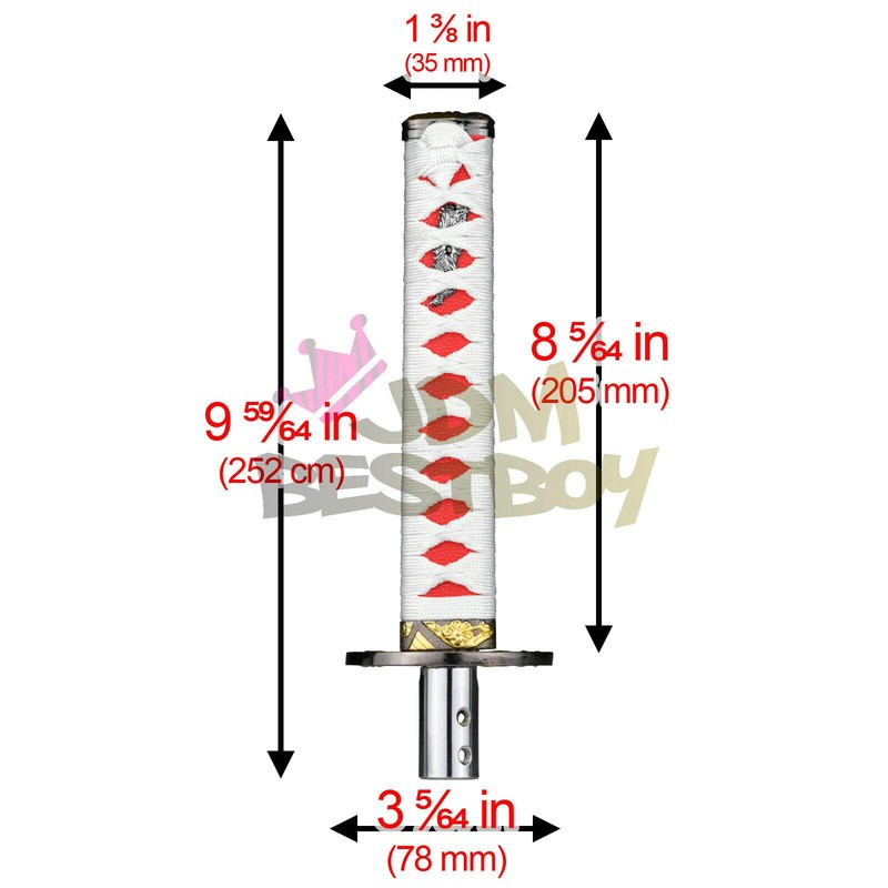 JDMBESTBOY Samurai Sword White Red Shift Knob Shifter Alloy Katana