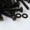 20 x Black Pan Head Screws Polypropylene (PP) Plastic Nuts