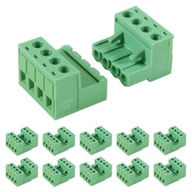 ALAMSCN 10 Sets 4 Pin Pluggable Terminals 5.08 mm Pitch PCB Mount Screw Terminal Block PCB Screw Terminal Socket Panel Assembly DIY