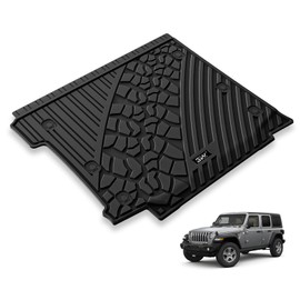 3W Cargo Mat Fit for Jeep Wrangler JL with SUBWOOFER 2018-2024 All Weather Custom Fit Trunk Liner for JL Unlimited 4-Door (Non JK or 4XE) Black