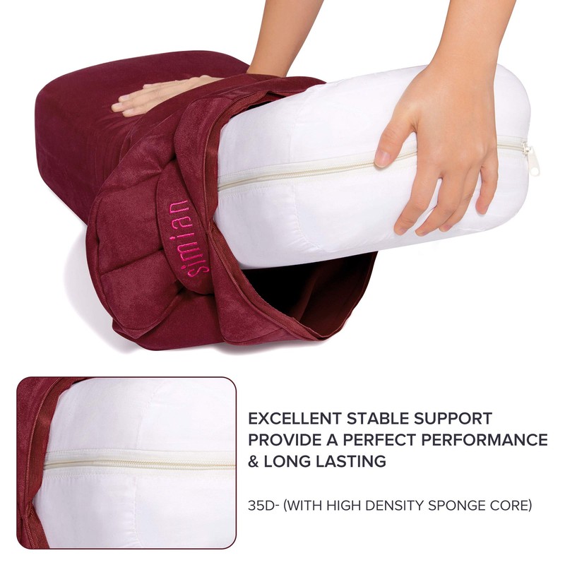 Simian Yoga Bolster Pillow Premium Meditation Bolsters Supportive Rectangular Cushion