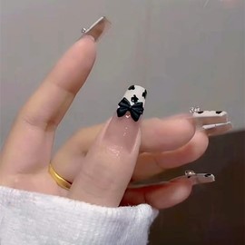 XUZOO Nail Tip, 3D False Nail, Cute, Stylish, Popular, Simple, Bridal Nail Tip, Wedding, Crystal, Pearl, Butterfly, Flower, 3D Nail Tip, Short, Long, Hand Nail Tip, Nail Sticker, Nail Tool, Double