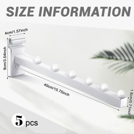 Oudain 5 Pack 6 Ball Wire Grid Wall Display Rack 15.75" Wall Waterfall Hangers Gridwall Hooks for Displaying Clothing Grid Wall Accessories (White)