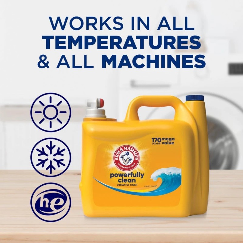 Arm & Hammer Clean Burst, 170 Loads Liquid Laundry Detergent,