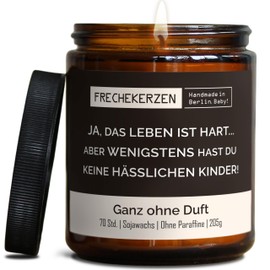 Lustige Duftkerze mit Spruch für Mama & Papa | Handgemacht aus Sojawachs | In Geschenkbox | Nachhaltiges Valentinsgeschenk für Eltern, Vater, Vatertag, Mutter, Muttertag |Ohne Duft