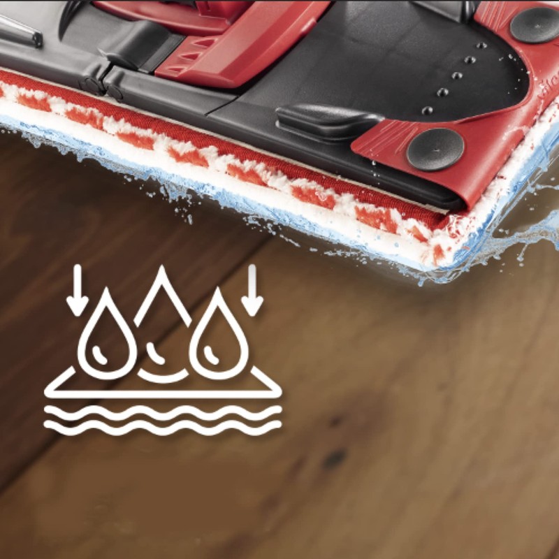 VILEDA Ultramax Power Mop Refill Pack, Microfibre, Blanc/Rouge Refill Pack