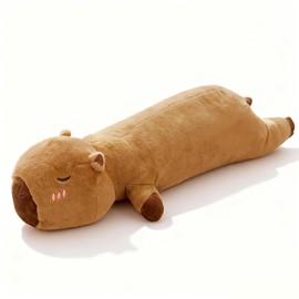 SHINUOER Capibara Plush, Cute Capibara Stuffed Animal,Long Capibara Body Pillow, Funny Plushies Soft Pillow Toy Gifts for Girls Boys 19.6 Inch