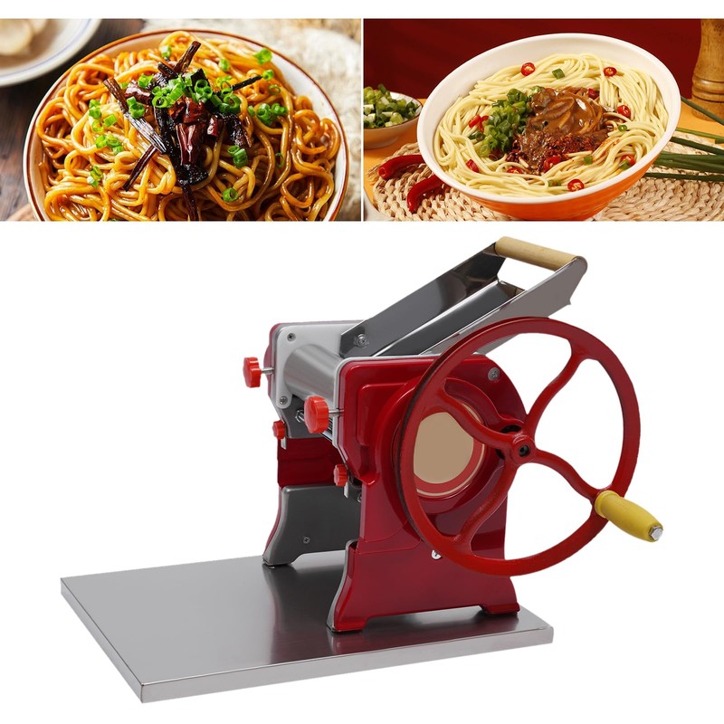 Pasta Maker Machine, Manual Hand Press, Adjustable Thickness Settings (0.5-5