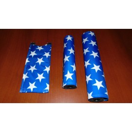 BIKINGTHINGS CLASSIC BIKES BMX PAD SET STEM HANDLEBAR TOP TUBE BIKE PADS TRICK STAR BMX BLUE