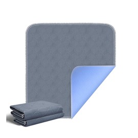 RIQINXIN Waterproof Cushion Nursing Bedwetting Waterproof Sheets for Nursing Areas, 2 Sheets, Waterproof, Breathable, Elderly, Unisex, 21.3 x 22.0 inches (54 x 56 cm), Gray