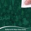 Christmas Santa Claus Deer Rectangle Table Cloth Green 60x84inch