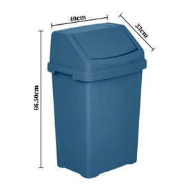 JMS we create smile 8L/25L/50L Litre Plastic Swing Lid Bin Waste Recycle Dustbins Rubbish Trash Refused Bins (Navy, 50 LITRE)