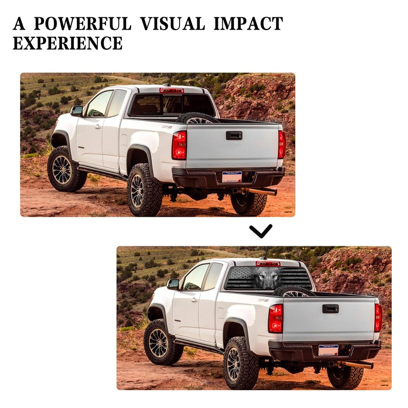 LynsaTac 65x22 in American Flag Eagle Decals for Trucks SUV