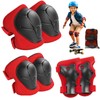 Lafefe 6PCS Red Kids Protective Gear Set Knee Elbow Wrist