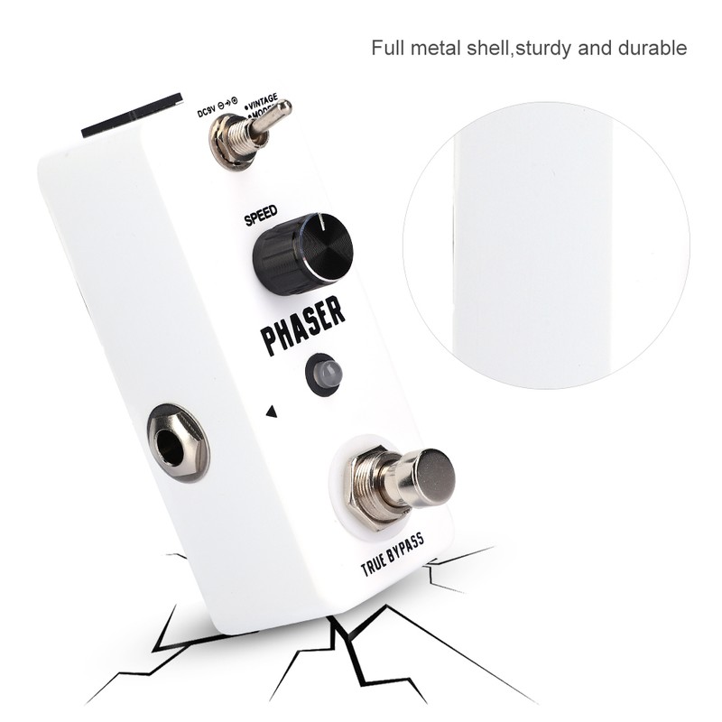 Mini Metal Shell Analog Phaser Guitar Effect Pedal with True