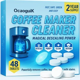 48Tabs–Coffee Maker Cleaner and Descaler & Coffee Pot Cleaner. Powerful Keurig Descaling Solution. Coffee Machine Descaler Tablets Compatible with Keurig, Breville, Miele, DeLonghi & Espresso Machines