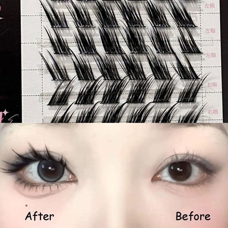 single cluster foxeye effect handmade natural false eyelashes makeup eyelashes