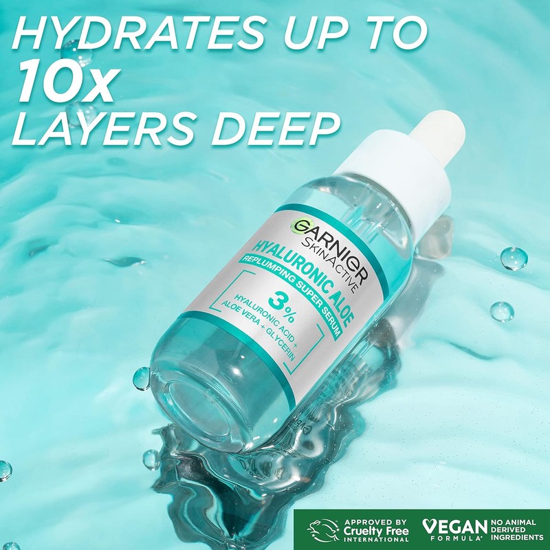 Garnier SkinActive Hyaluronic Aloe Super Serum, Replumps & Hydrates Skin
