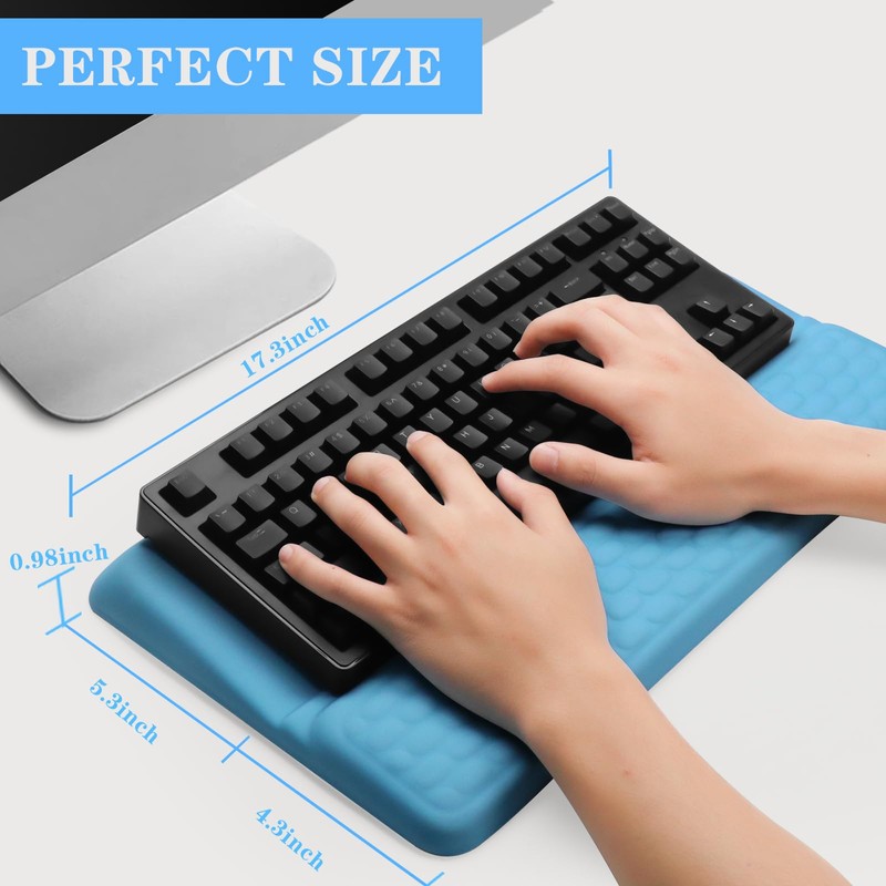 Computer Keyboard Stand Pad with Wrist Rest, Ergonomic Comfy Tilted