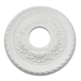 Yuqim Ceiling Medallion for Light Fixtures Ceiling Fan Medallion Ceiling Light Cover Plate Home Lighting Ceiling Medallions 12" OD x 3.6" ID(White)