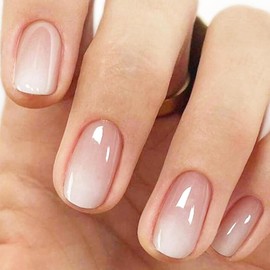 24 Stück Press-On Short Square Nails Wiederverwendbare Press-On Nails Chrom-Simulationsnägel Vollflächige Abdeckung HAMKU