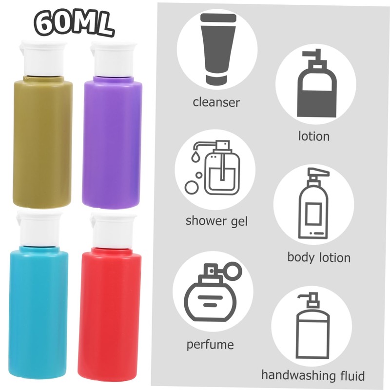 FOMIYES Travel Essential 4 Piece Dispensing Bottle Set Squeeze Bottles