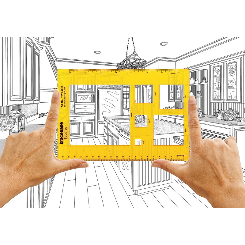 Traceease Trace Simple Trace Stable, Academic Geometric Square Drawing Template,