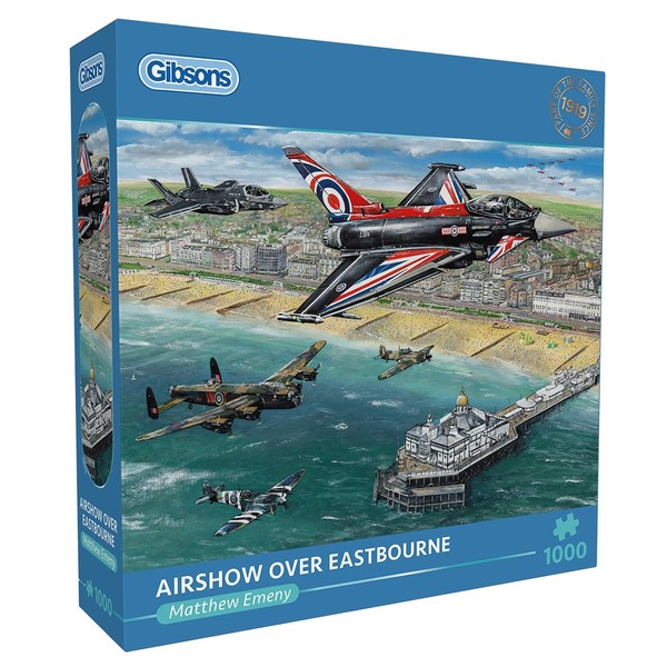 Gibsons Airshow Over Eastbourne 1000 Piece Jigsaw Puzzle Plane Military