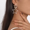 Silver Star Earrings for Women Rhinestone Star Dangle Earrings Layered