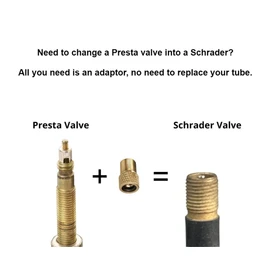 Presta to Schrader Valve Adapter for Bike, Inflate Presta Valve Tire with Air Compressor or Regular Bike Pump Brass, 5 Pieces