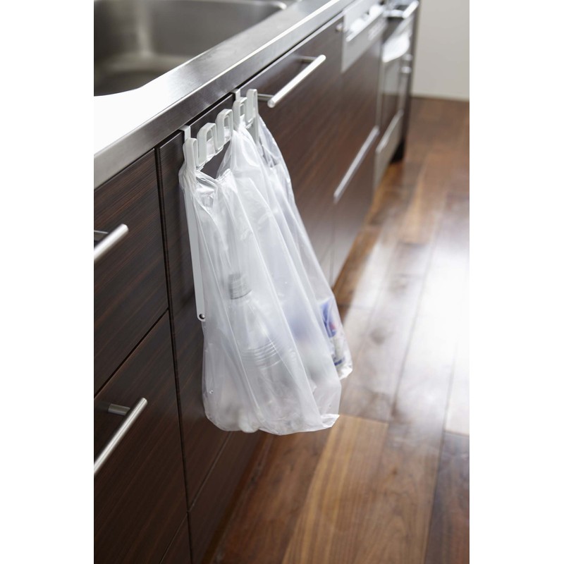 Yamazaki Industries Plastic Bag Hanger Tower White 7133