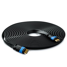 deleyCON (24.61 ft.) 7.5m flat HDMI cable - compatible with HDMI 2.0/1.4 - UHD 4K HDR 3D 1080p 2160p ARC - High speed with Ethernet - black