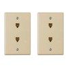Monoprice Duplex Phone Jack Plate - Ivory (2 Pack) |